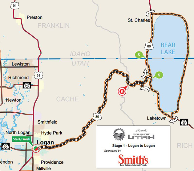 Tour of Utah stage 1 map